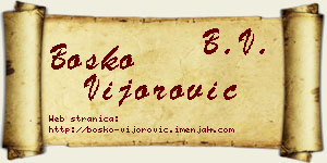 Boško Vijorović vizit kartica